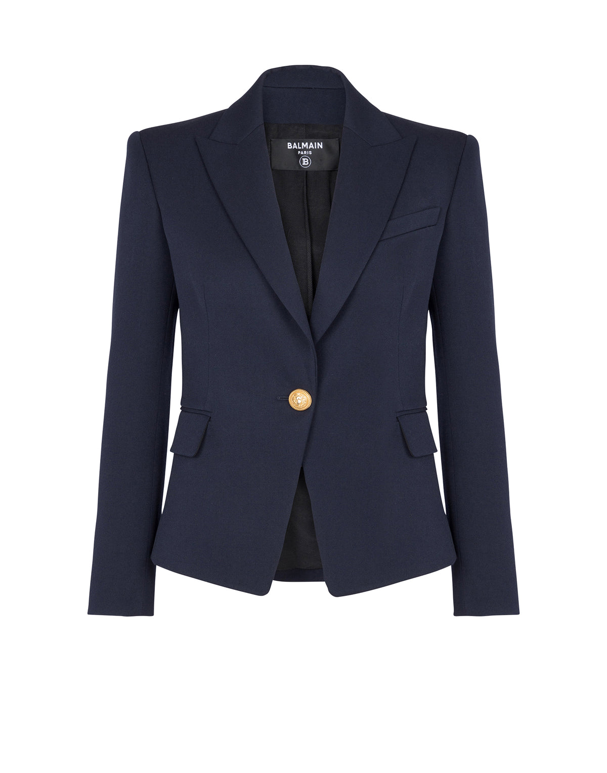 Blazer un bouton en laine - Marine