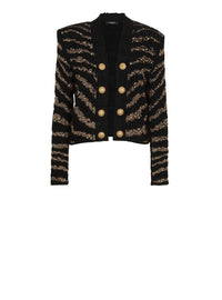 Veste en tweed zèbre côte à côte - Noir & Or