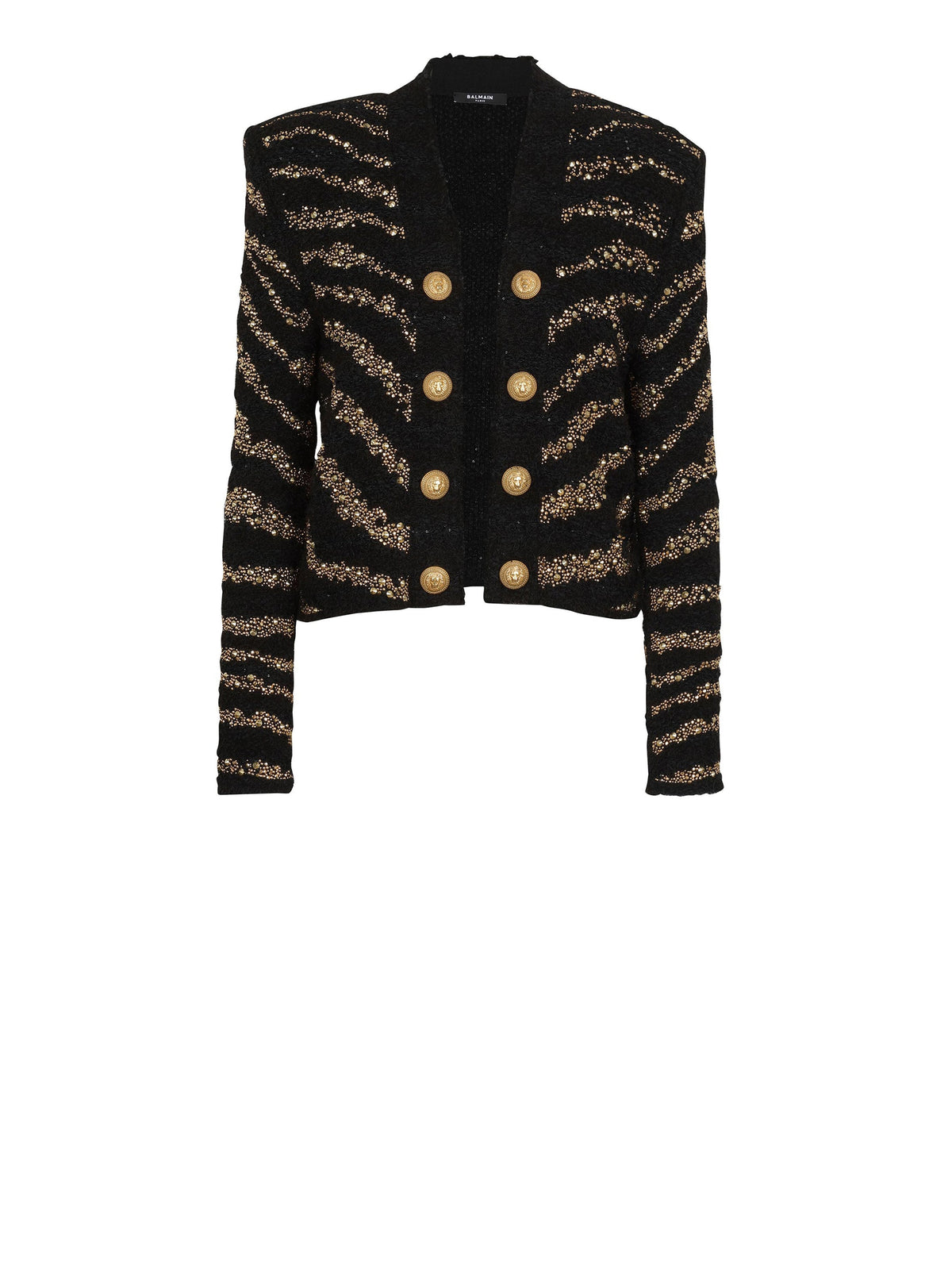 Veste en tweed zèbre côte à côte - Noir & Or