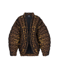Veste léopard oversize matelassée - Multi-Marron