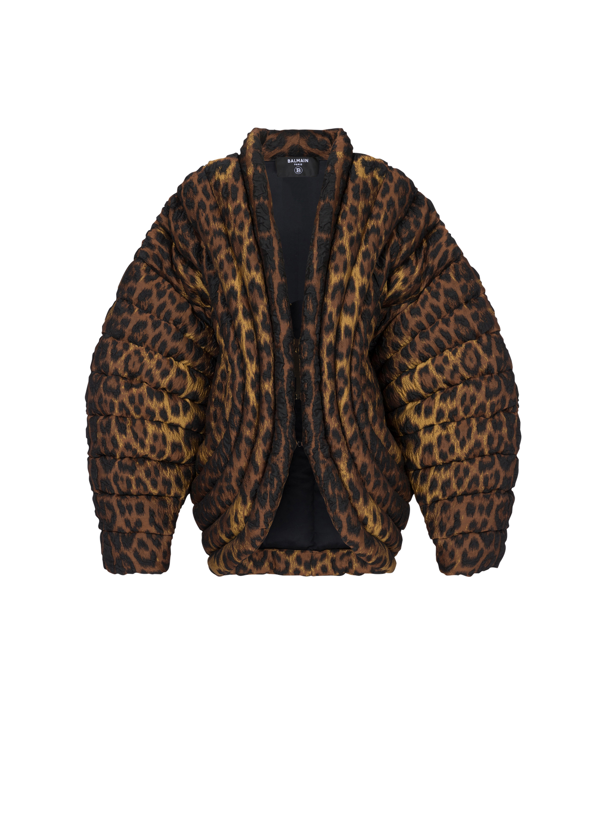 Veste léopard oversize matelassée - Multi-Marron
