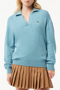 Pull à col polo sans couture en cachemire et laine - Agrion