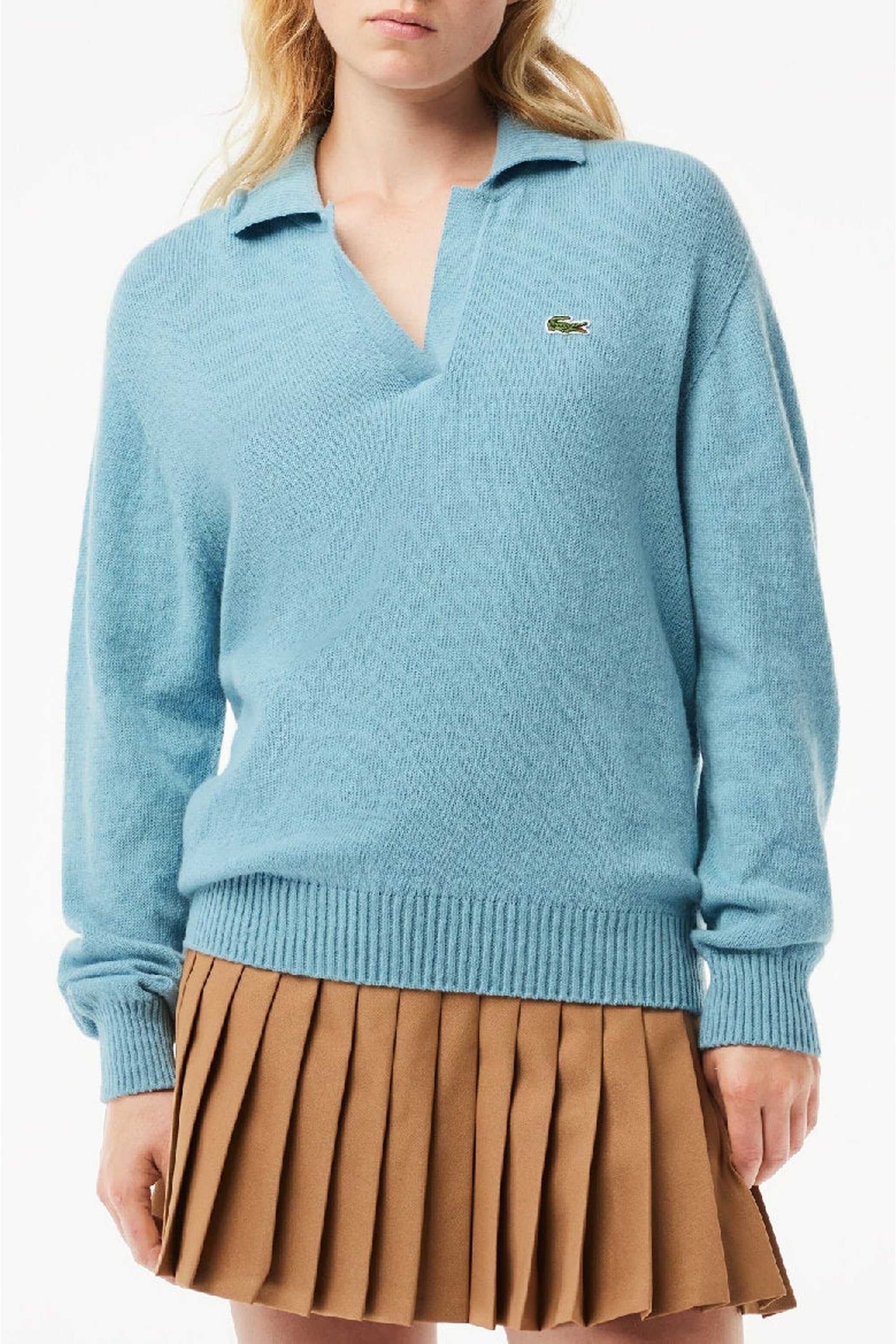 Pull à col polo sans couture en cachemire et laine - Agrion