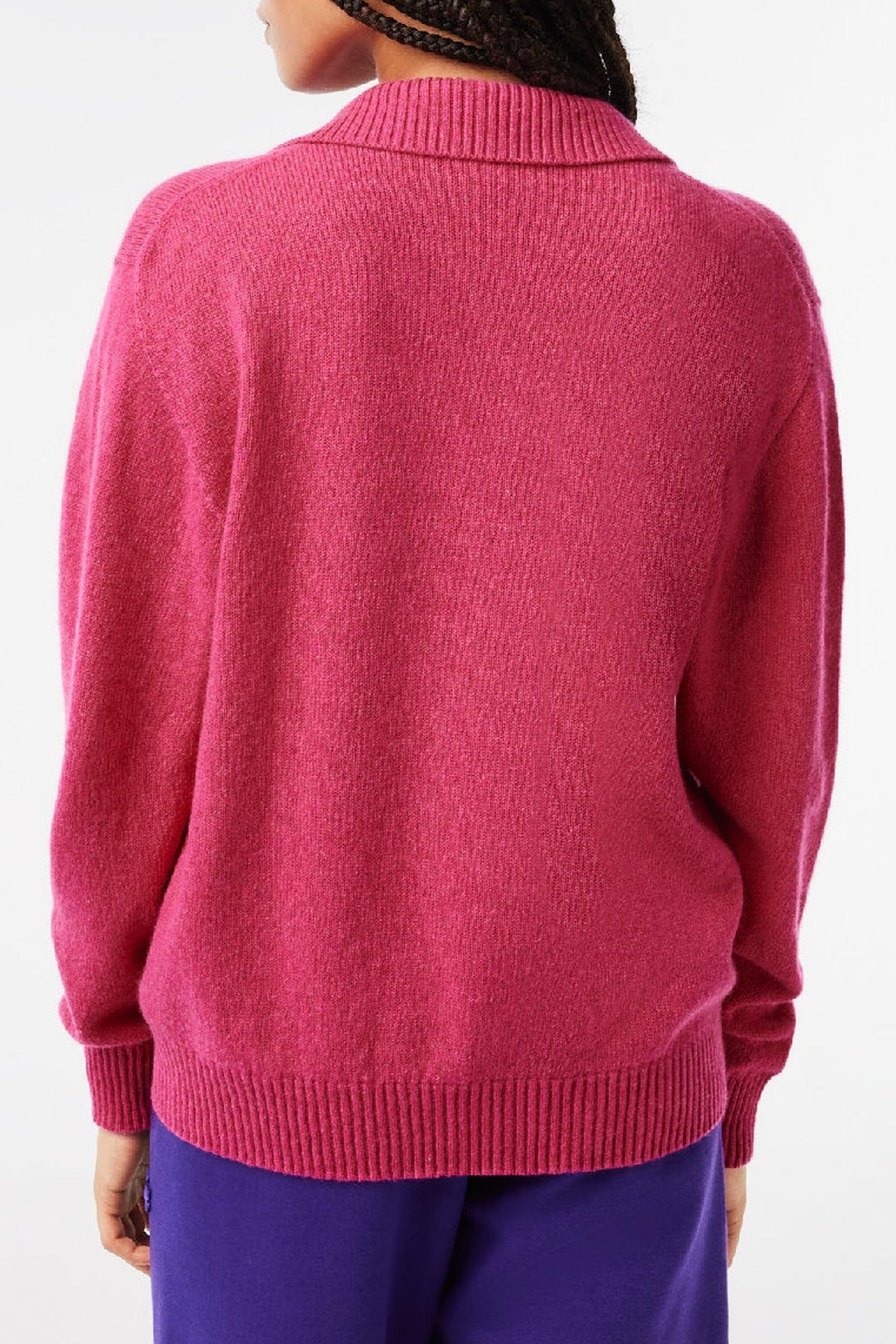 Pull à col polo sans couture en cachemire et laine - Spinelle