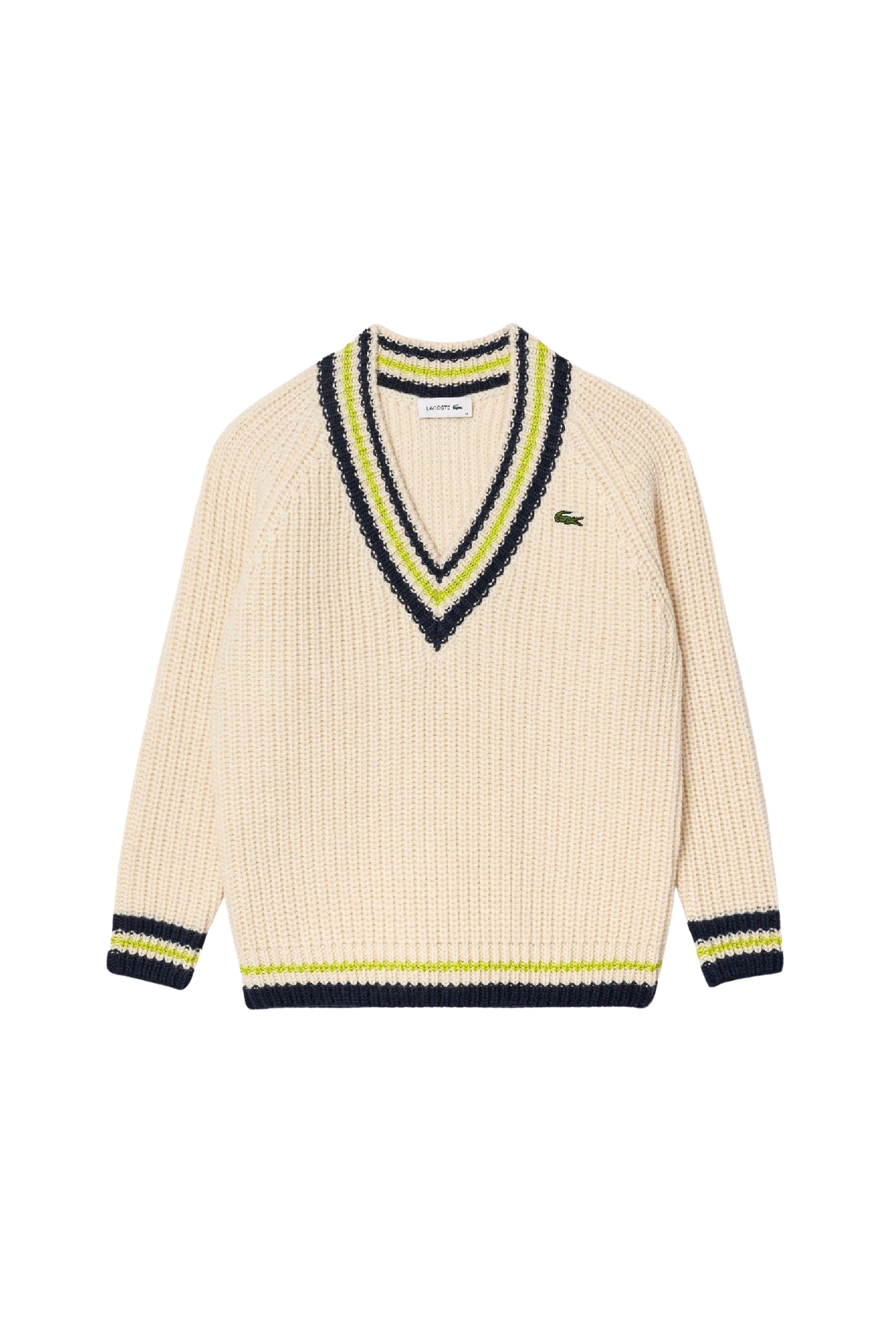 Pull Tennis à col V oversize en laine - Laponie & Abîmes