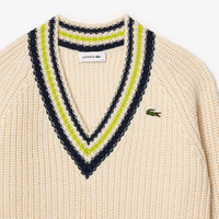 Oversized wool V-neck tennis jumper - Laponie & Abîmes