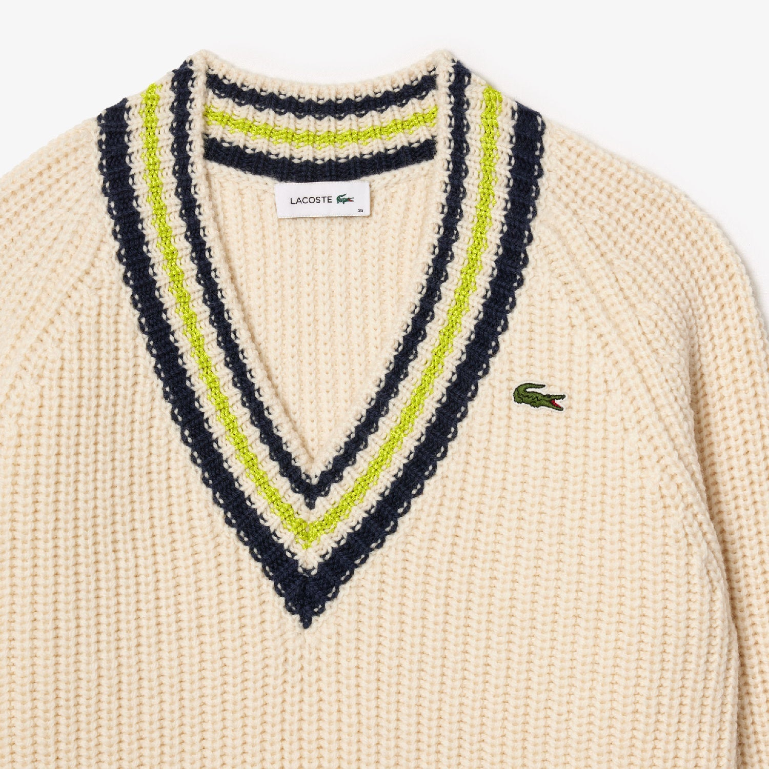 Pull Tennis à col V oversize en laine - Laponie & Abîmes