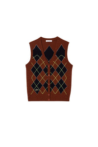ZDOUBLON_Wool jacquard sleeveless cardigan - Myrrhe & Abîmes