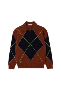 Pull polo à motif en jacquard de laine - Myrrhe & Abîmes