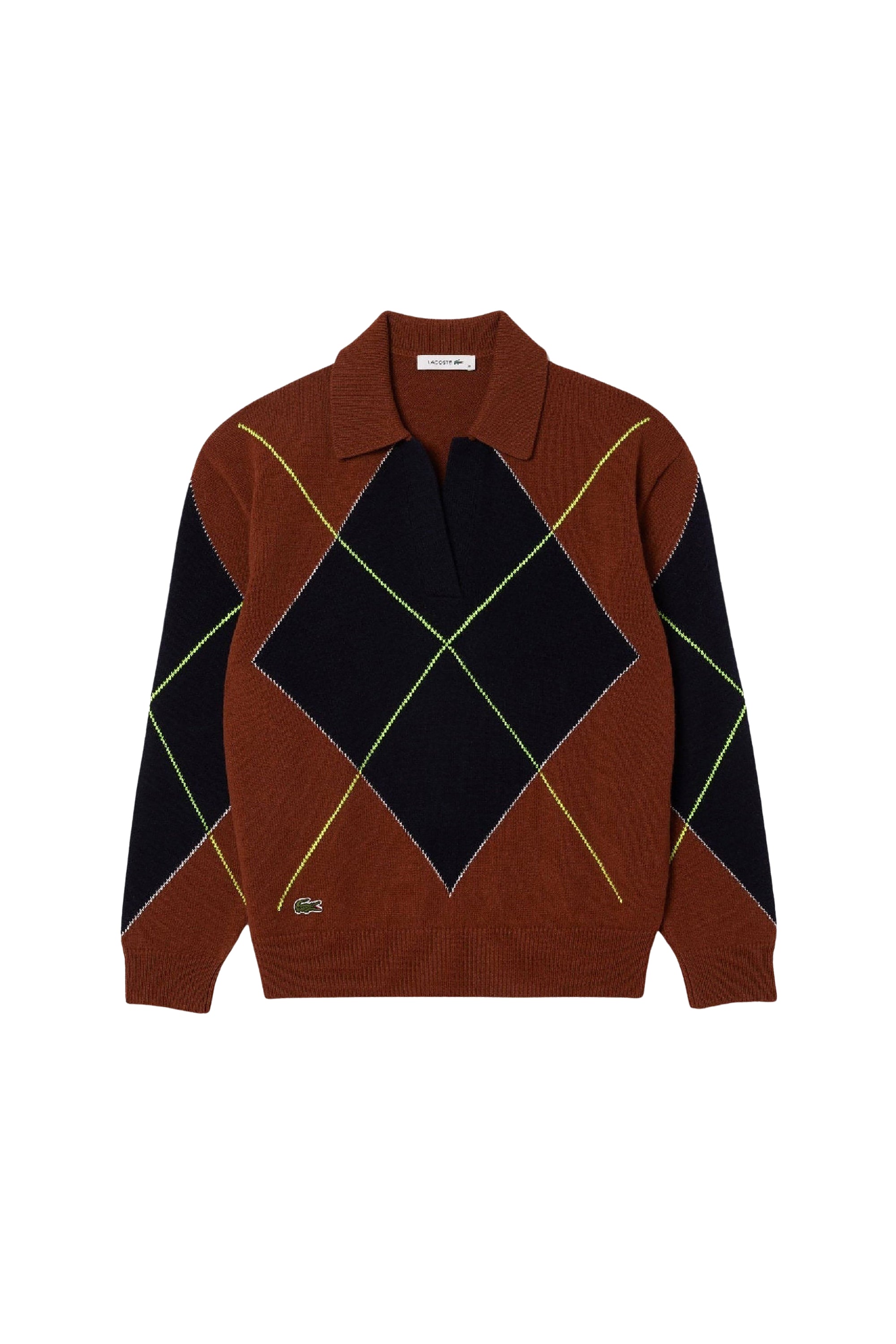 Pull polo à motif en jacquard de laine - Myrrhe & Abîmes