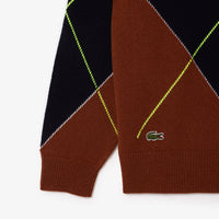 Pull polo à motif en jacquard de laine - Myrrhe & Abîmes