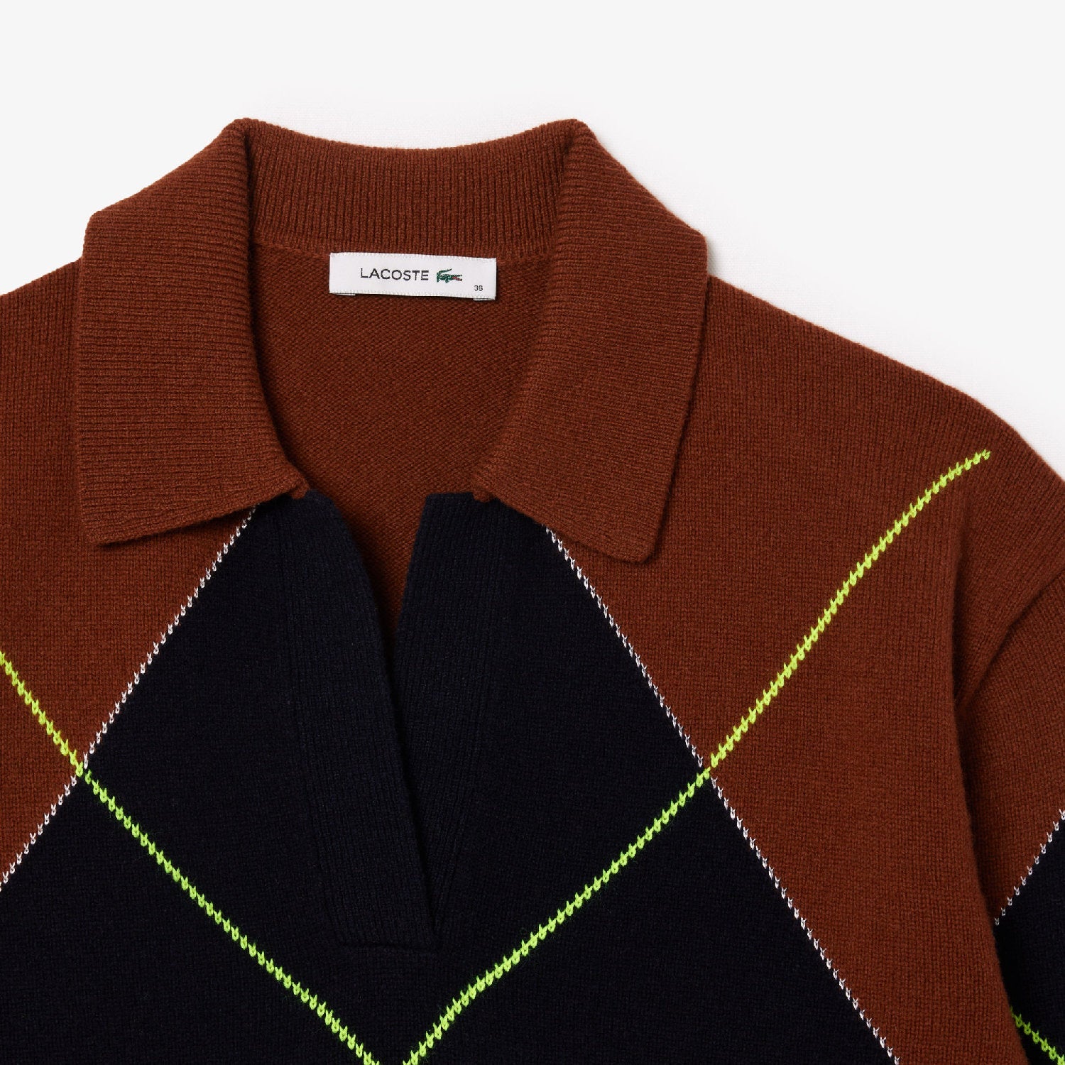 Pull polo à motif en jacquard de laine - Myrrhe & Abîmes