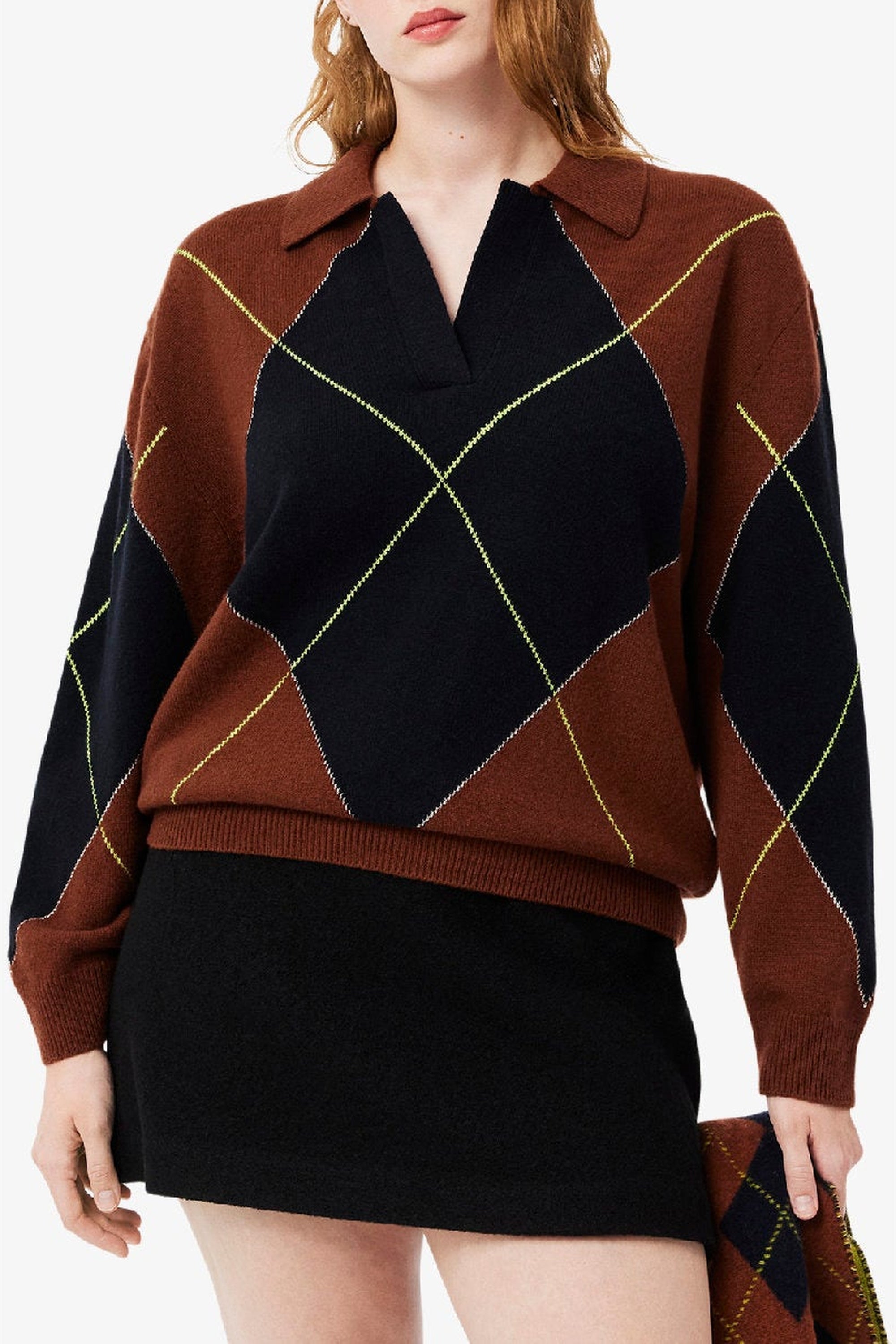 Pull polo à motif en jacquard de laine - Myrrhe & Abîmes