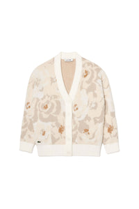 Cardigan jacquard intarsia motif floral - Farine & Laponie