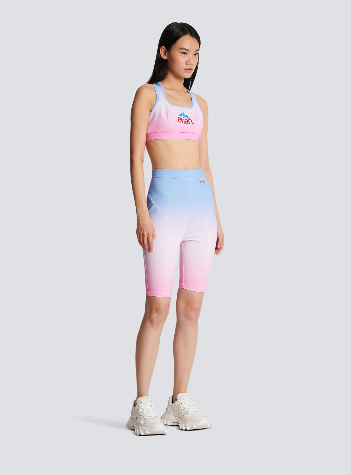 Balmain x evian - brassière - Bleu & Rose Pâle & Rose