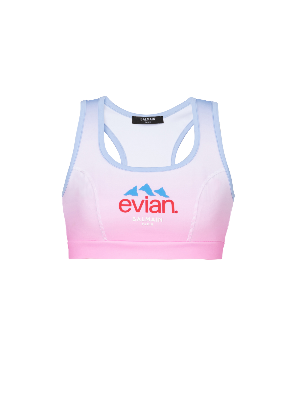 Balmain x evian - brassière - Bleu & Rose Pâle & Rose