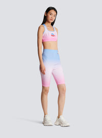 Balmain x evian - bermuda cycliste - Bleu & Rose Pâle & Rose