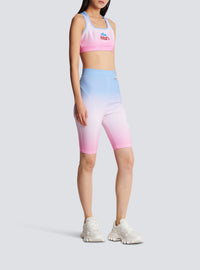 Balmain x Evian cycling shorts - Blue & Pale Pink & Pink