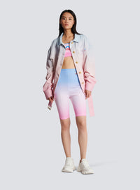 Balmain x evian - bermuda cycliste - Bleu & Rose Pâle & Rose