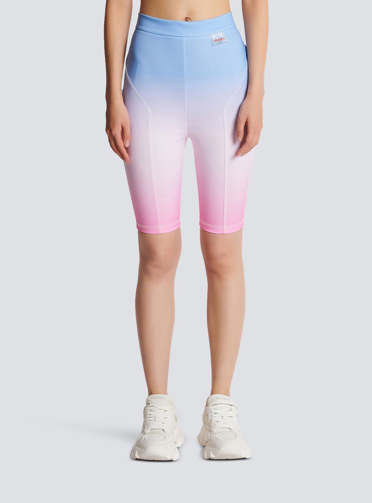 Balmain x evian - bermuda cycliste - Bleu & Rose Pâle & Rose