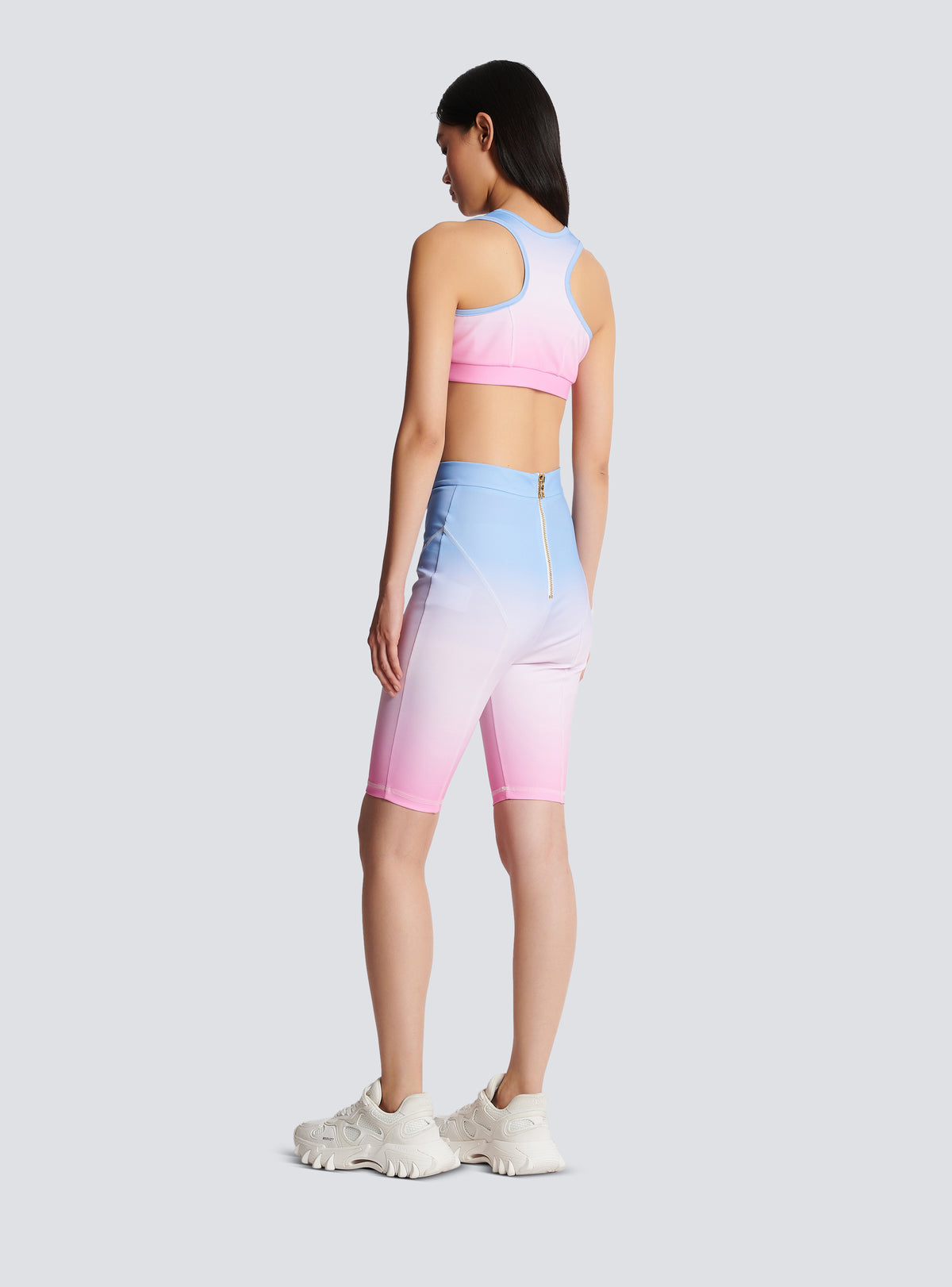 Balmain x evian - bermuda cycliste - Bleu & Rose Pâle & Rose