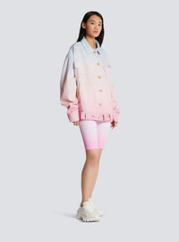 Balmain x evian - veste oversize - Bleu & Rose Pâle & Rose