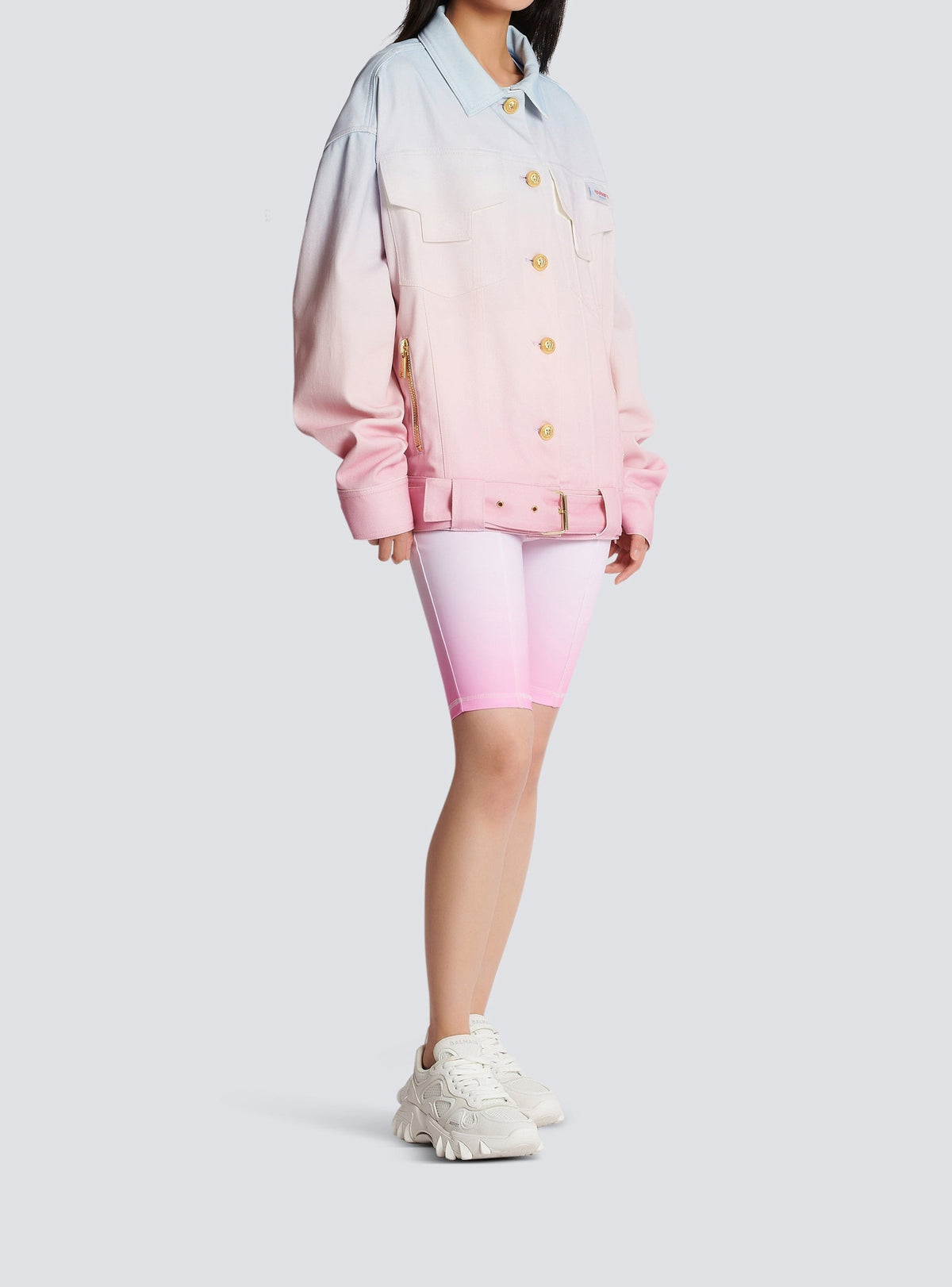 Veste oversize Balmain x Evian - Bleu & Rose Pâle & Rose