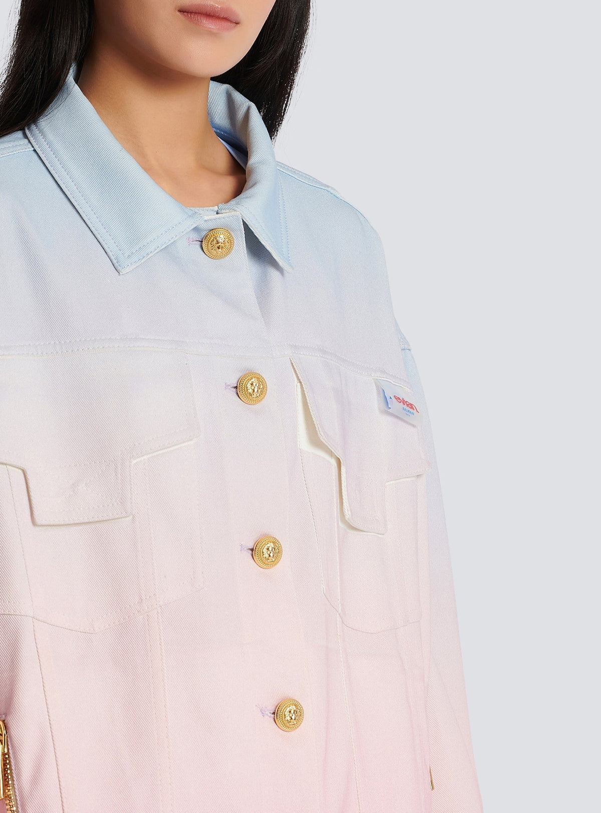 Veste oversize Balmain x Evian - Bleu & Rose Pâle & Rose