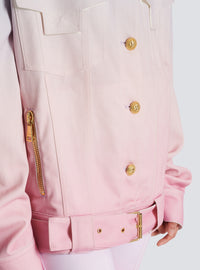 Balmain x evian - veste oversize - Bleu & Rose Pâle & Rose