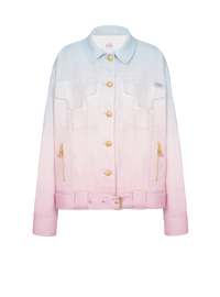 Balmain x evian - veste oversize - Bleu & Rose Pâle & Rose