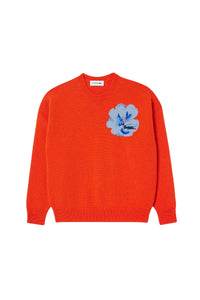 Pull à motif fleur en jacquard de laine - Bouee