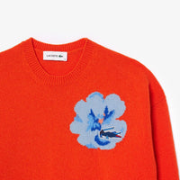Pull à motif fleur en jacquard de laine - Bouee