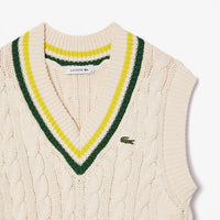 Pull sans manches torsadé à col V - Farine & Vert Ananas
