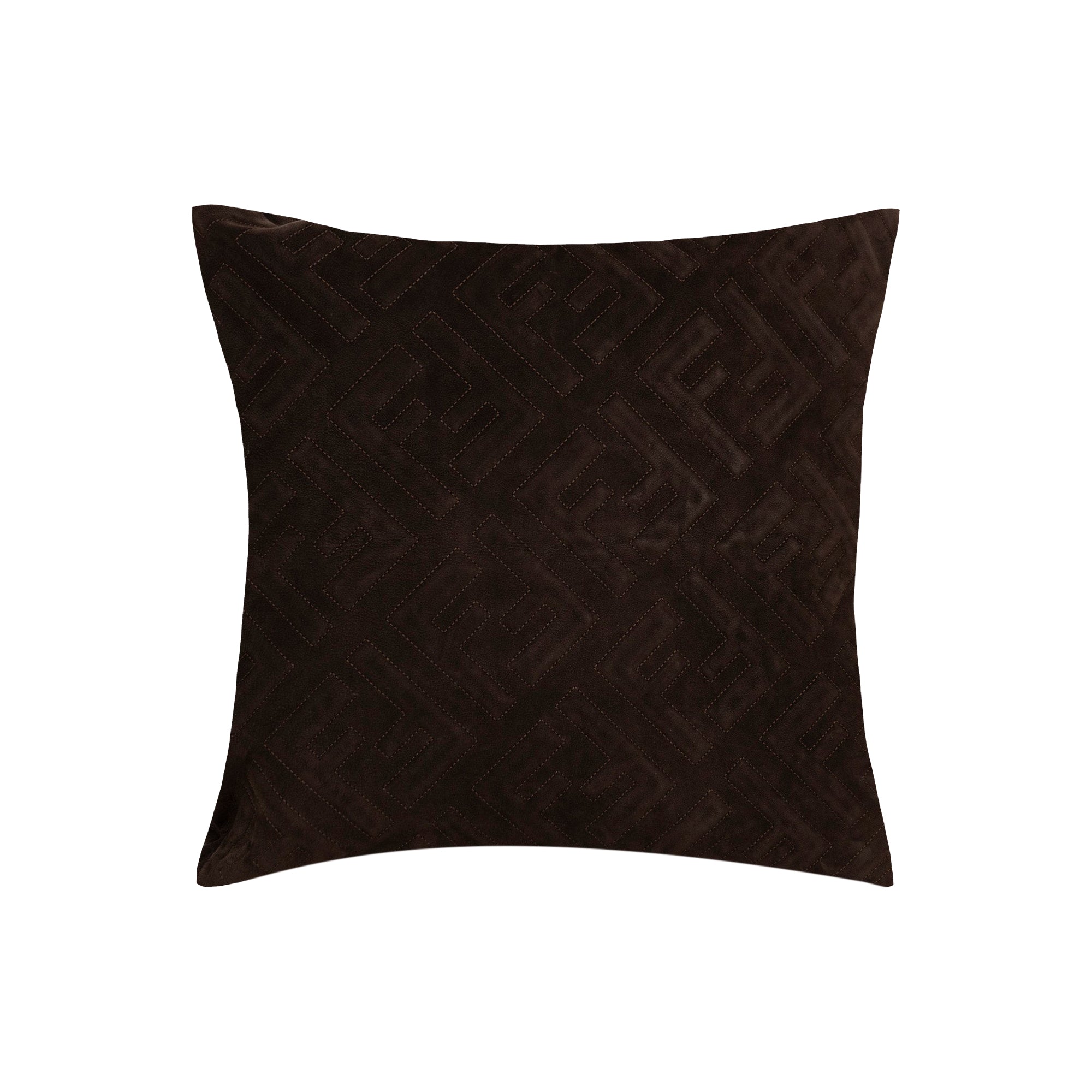 Coussin décoratif à motif géométrique - Marron Foncé