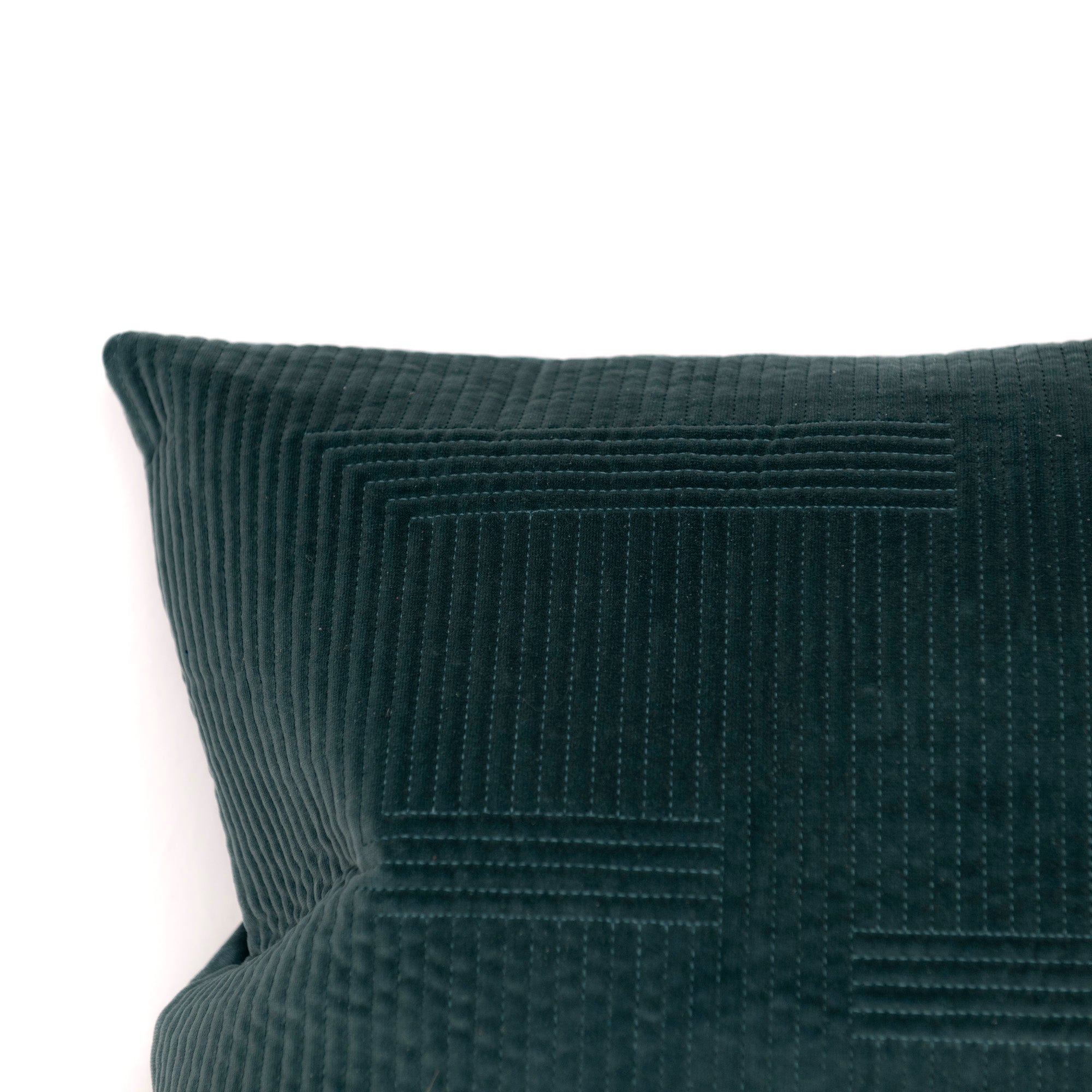 Coussin décoratif en velours matelassé - Teal