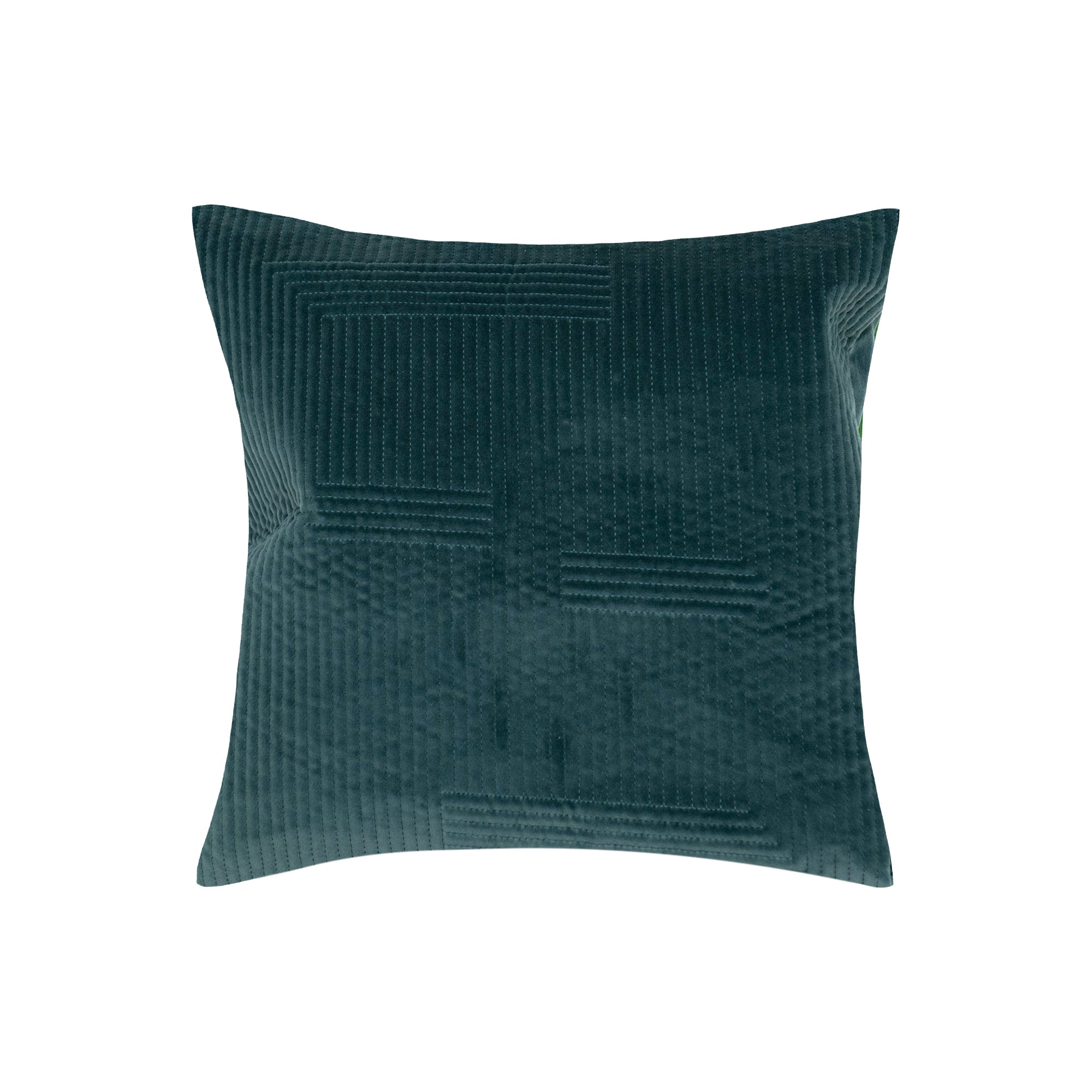 Coussin décoratif en velours matelassé - Teal