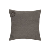 Coussin rayé à rayures inclinées - Noir & Beige