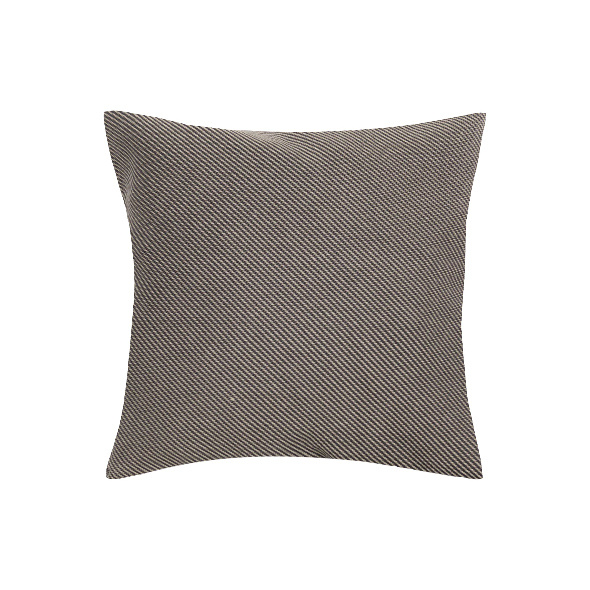 Coussin en tissu rayures diagonales - Marron & Beige