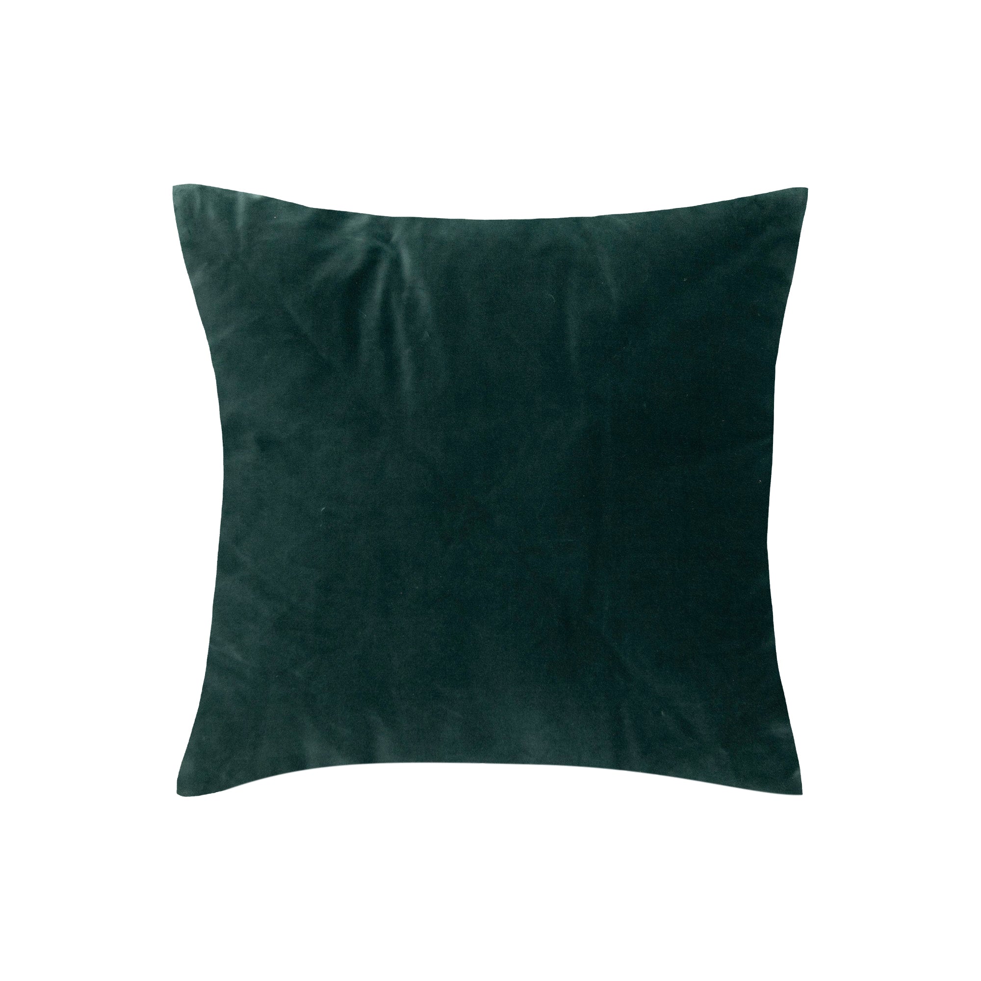 Coussin carré en velours - Vert Foncé