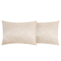 Set de deux housses d'oreillers à motif losange - Crème