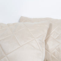 Set de deux housses d'oreillers à motif losange - Crème
