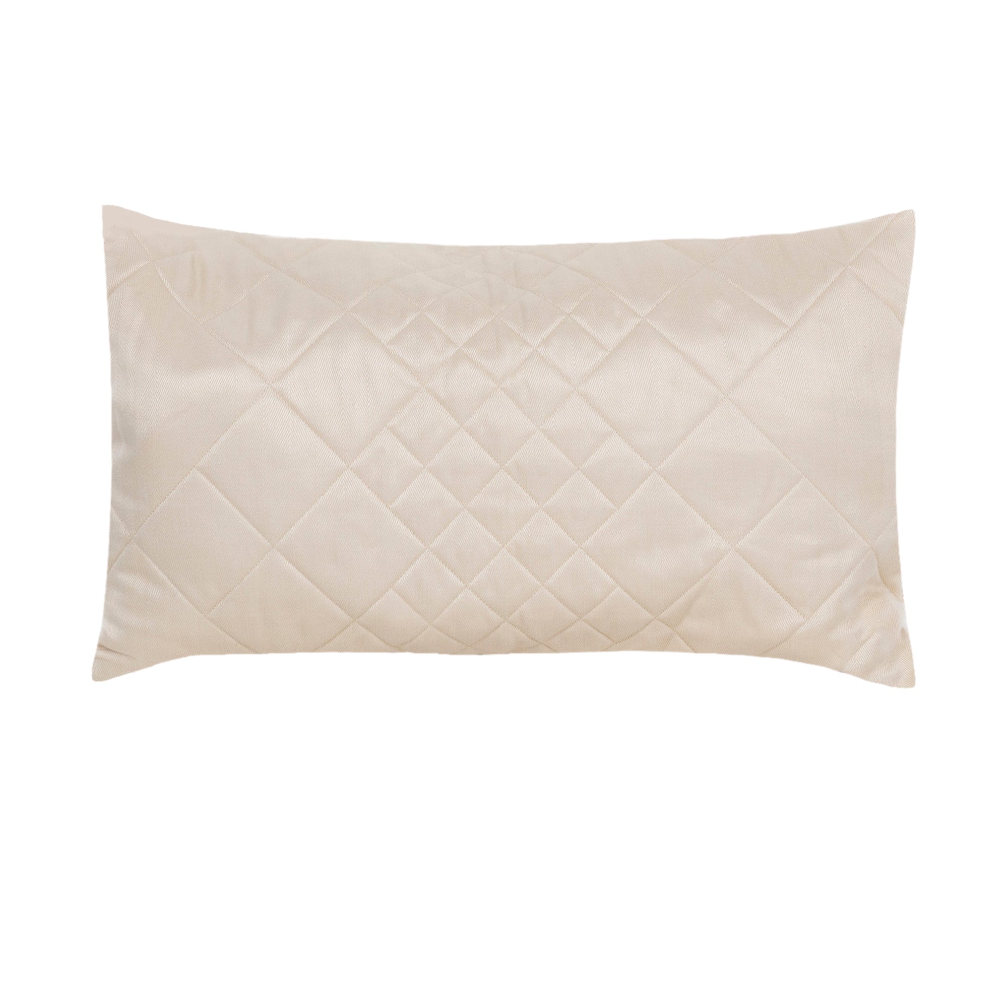 Set de deux housses d'oreillers à motif losange - Crème