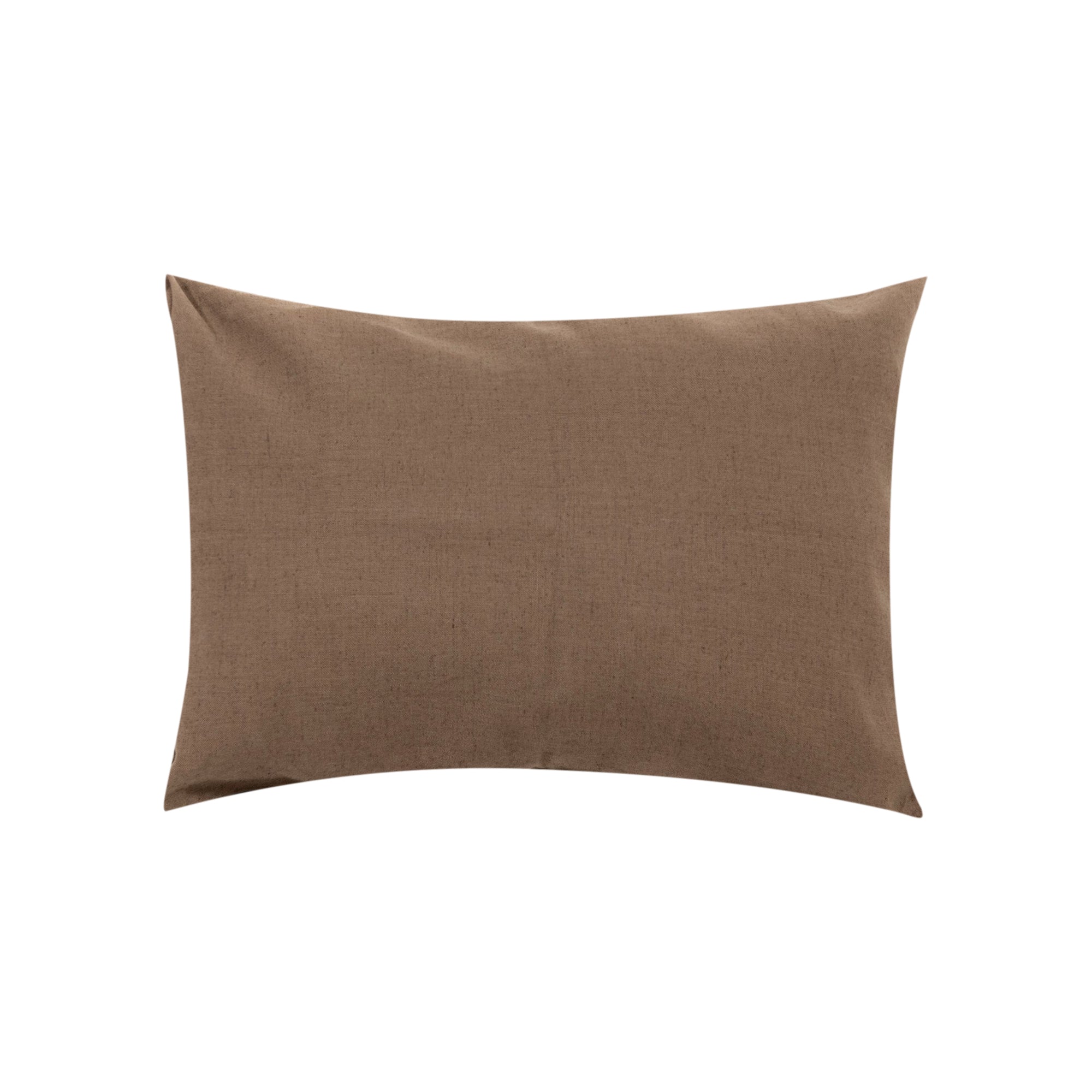 Set de deux housses d'oreillers à texture tissée - Marron