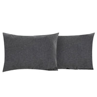 Set de deux housses d'oreillers rectangulaires en soie - Gris Foncé