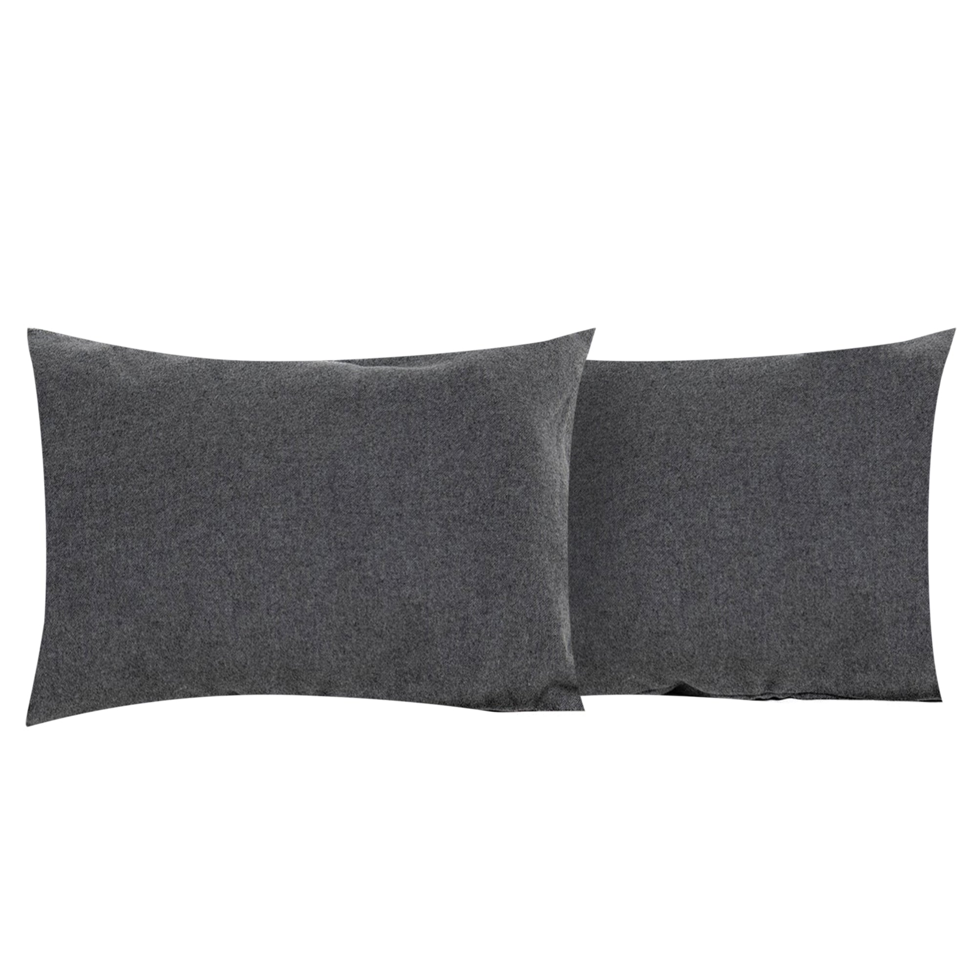 Set de deux housses d'oreillers rectangulaires en soie - Gris Foncé