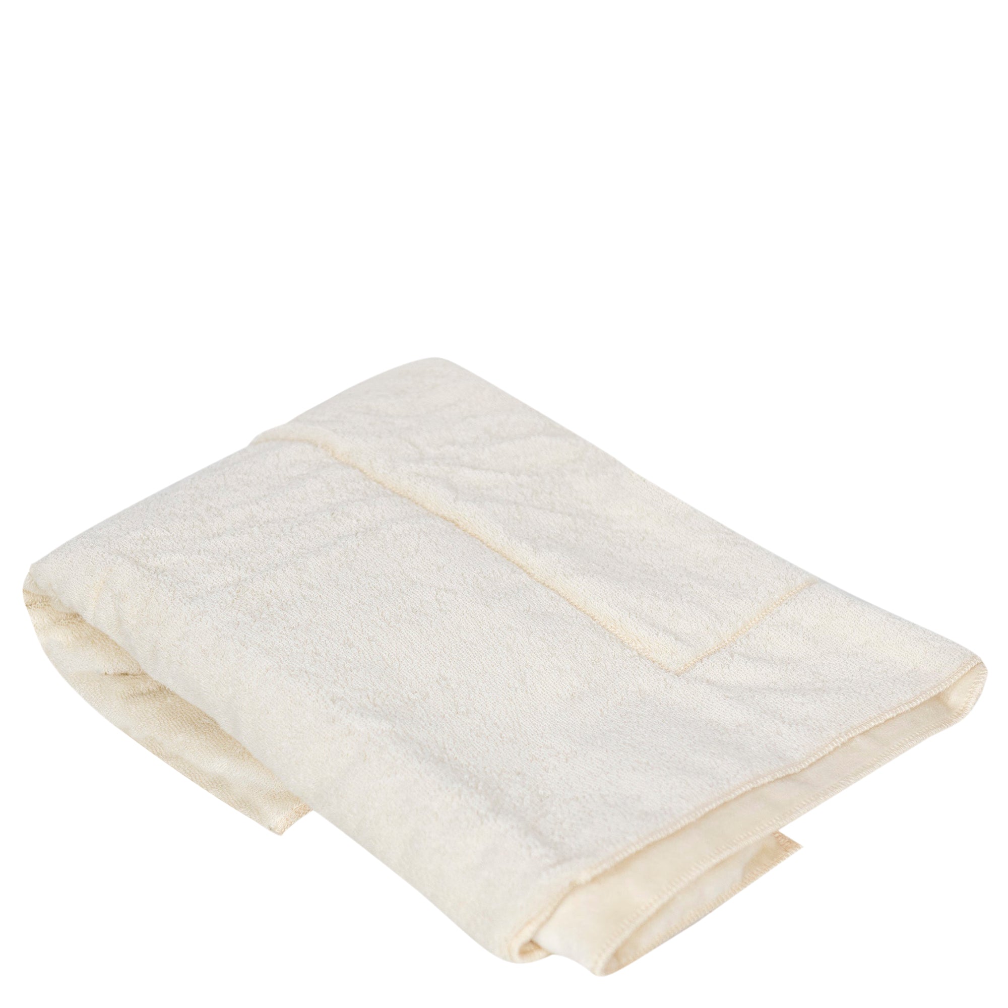 Serviette en coton à bordure - Crème