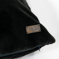 Coussin décoratif en velours avec logo - Noir