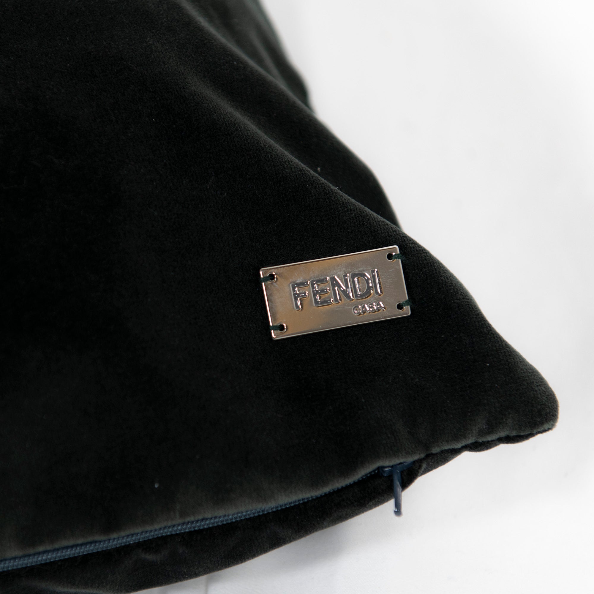 Coussin décoratif en velours avec logo - Noir