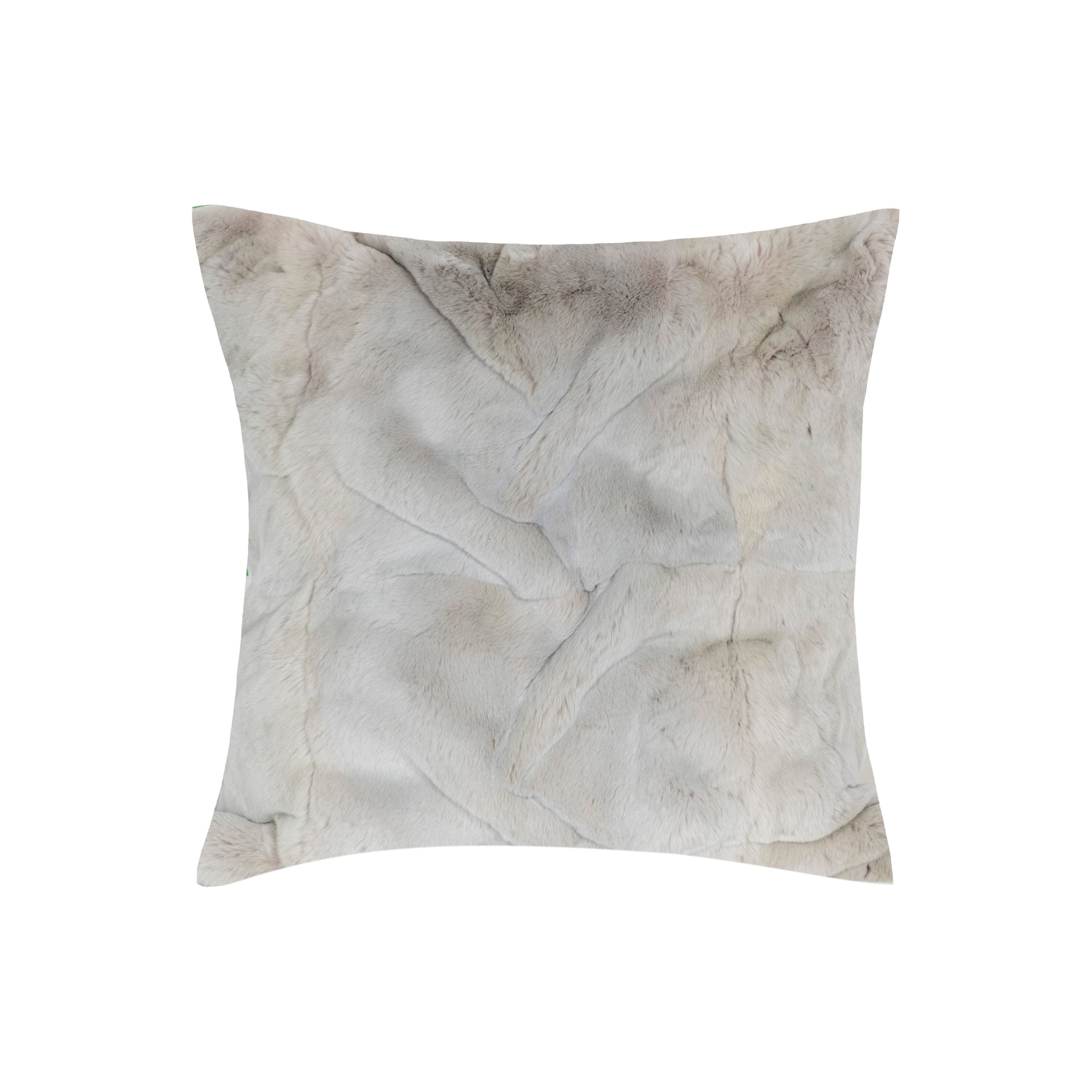 Coussin carré en fausse fourrure - Gris Clair