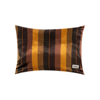 Coussin en soie à rayures - Marron